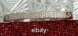 Wow! Macy's Sterling Silver 1-1+ Carat Genuine Diamond Paved Bangle Bracelet New