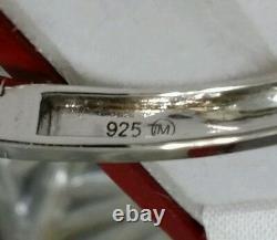 Wow! Macy's Sterling Silver 1-1+ Carat Genuine Diamond Paved Bangle Bracelet New