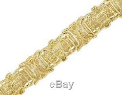 Yellow Gold Finish Real Diamond Designer Men's Pave Bracelet 1/2 CT 8 12MM